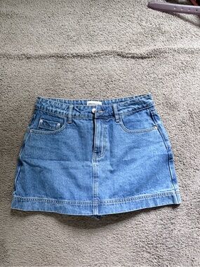 Princess Polly Medium Blue Denim A-Line Mini Skort